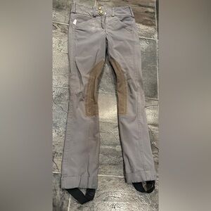 The Tailored Sportsman Kids Riding Pants - Gray and Brown